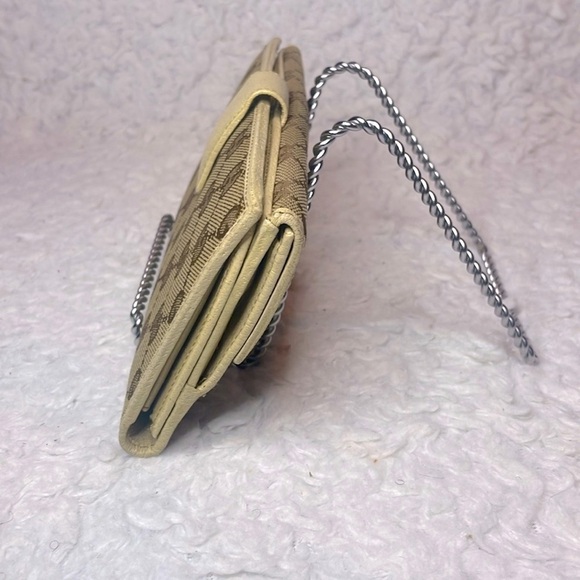 Gucci GG Guccissima Monogram Canvas & Leather Snap Folio Long Wallet Cream Brown - Picture 8 of 17